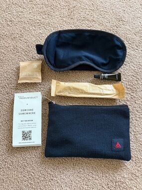 Delta Navy Travel Sleep Mask & Navy Zip Pouch Kit